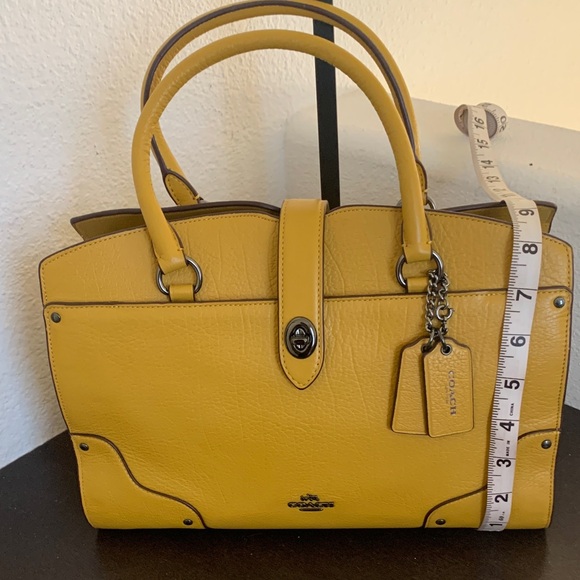 NWT Coach Leather Mercer 30 Mustard Leather Satchel. - Picture 10 of 12